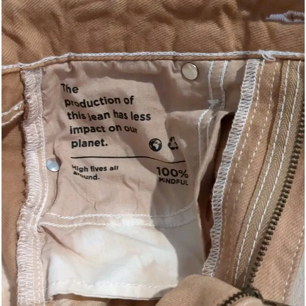 PACSUN Eco Tan Tie Dye Mom Jeans Ankle Rough Hem SZ 25